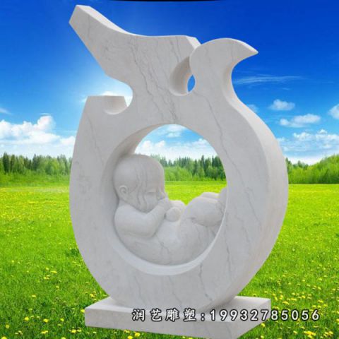 小区大理石抽象人物雕塑