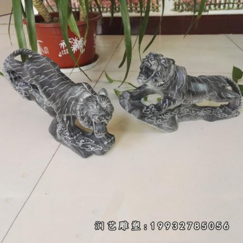 大理石老虎动物雕塑