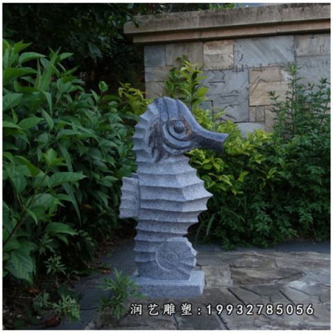 广场大理石海马雕塑