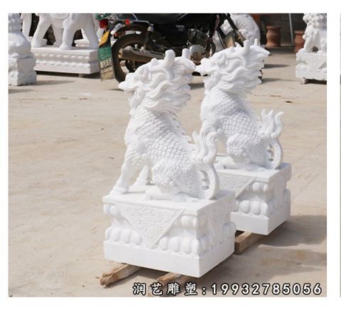 大理石麒麟动物雕塑