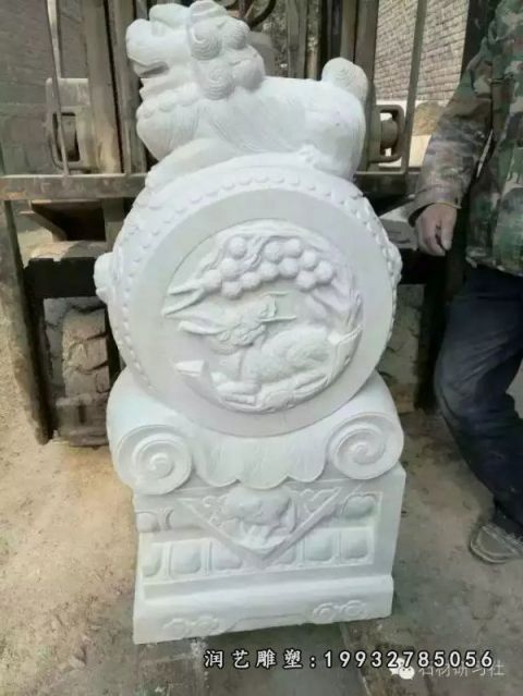 城市大理石门墩雕塑