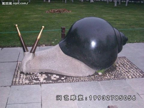 公园大理石动物蜗牛雕塑