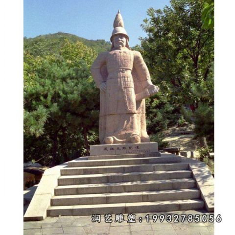 广场大理石戚继光雕塑