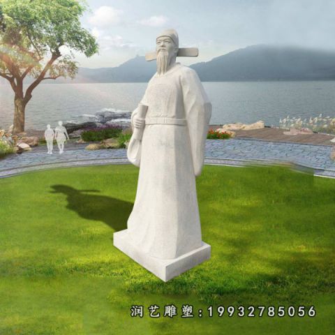 大理石孟子名人雕塑