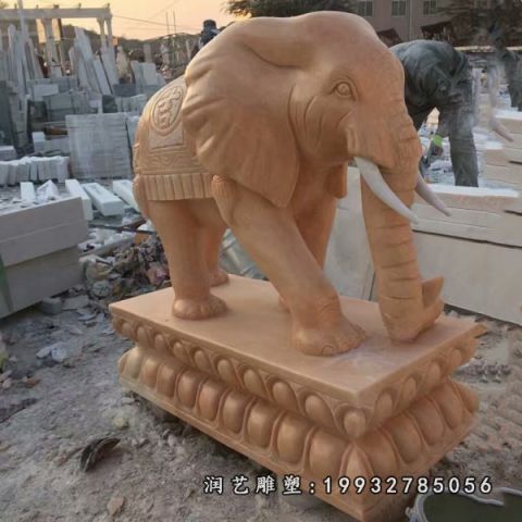企业晚霞红大象雕塑