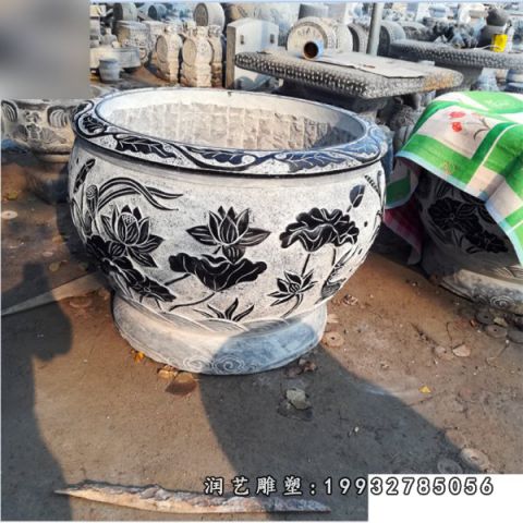 园林大理石水缸景观雕塑