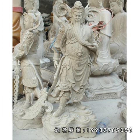 户外大理石关公雕塑