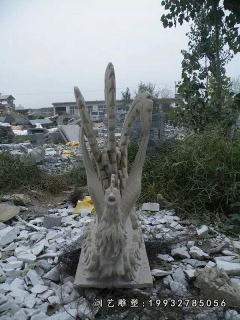 草坪大理石凤凰雕塑