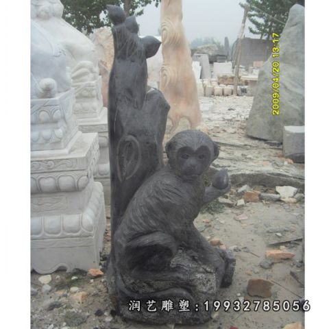 大理石猴子动物雕塑