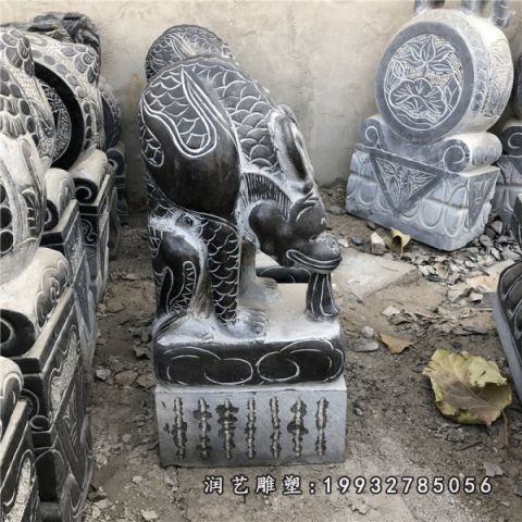 景区大理石吸水兽雕塑