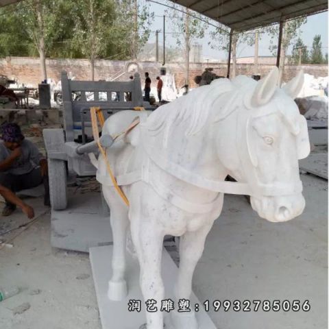 小区大理石动物马雕塑