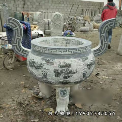寺庙大理石香炉雕塑