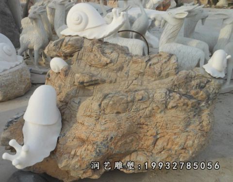 小区大理石蜗牛动物雕塑