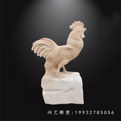广场晚霞红鸡雕塑