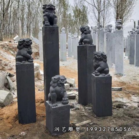 园林大理石拴马桩景观雕塑
