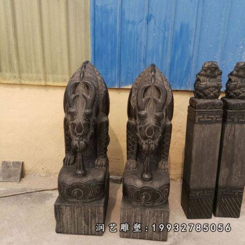 酒店大理石吸水兽雕塑
