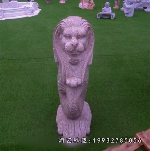 广场大理石鱼尾狮动物雕塑