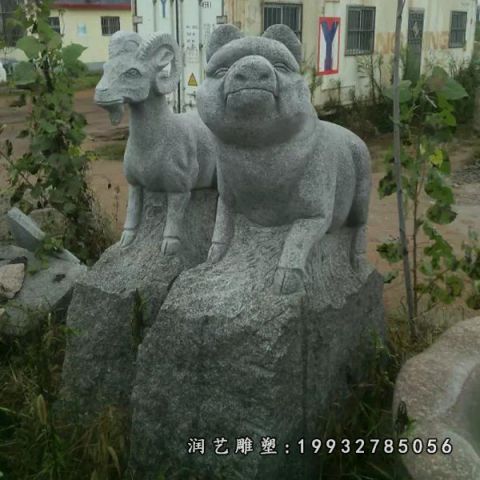 城市大理石十二生肖雕塑