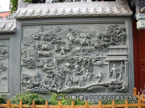 景区大理石影壁景观雕塑