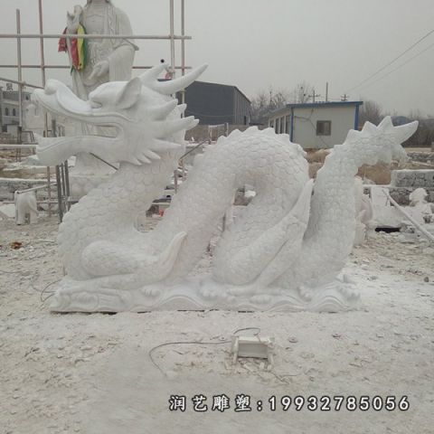 城市大理石龙动物雕塑