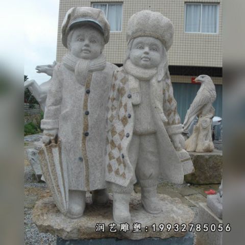 城市大理石情侣人物雕塑