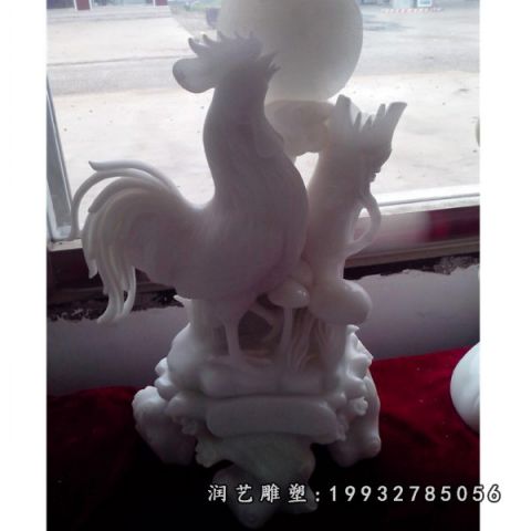 大理石鸡动物雕塑