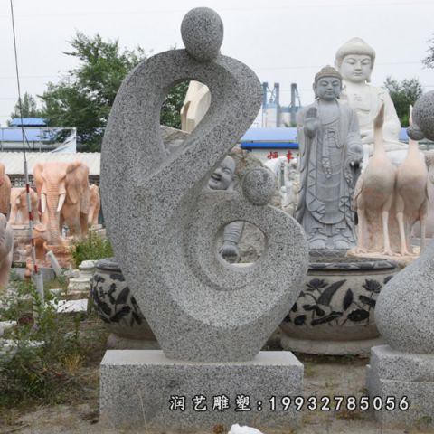 大理石抽象母子雕塑