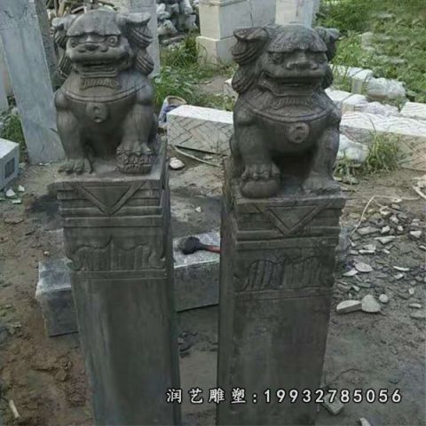 城市大理石拴马桩雕塑