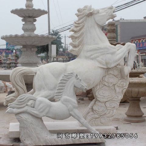 城市大理石动物马雕塑