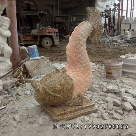 大理石鱼动物雕塑
