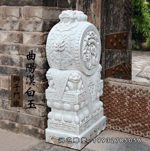 景区大理石门墩景观雕塑