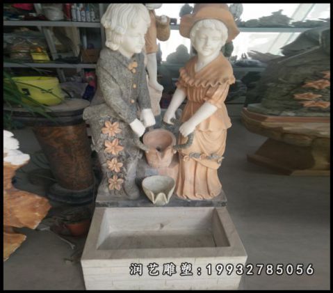 城市大理石情侣雕塑