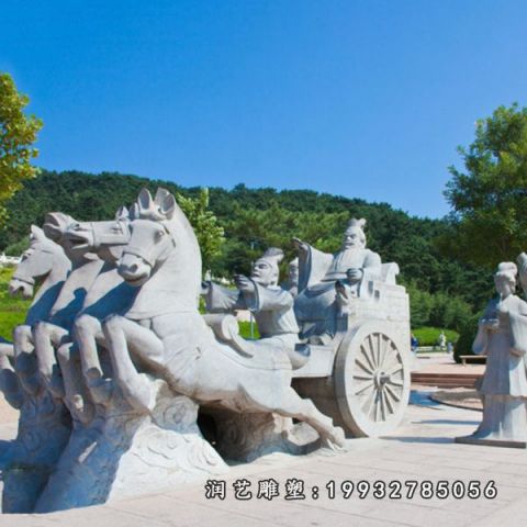 大理石秦始皇名人雕塑