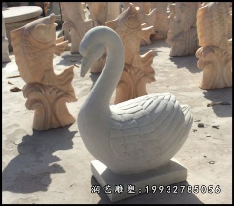 大理石天鹅雕塑