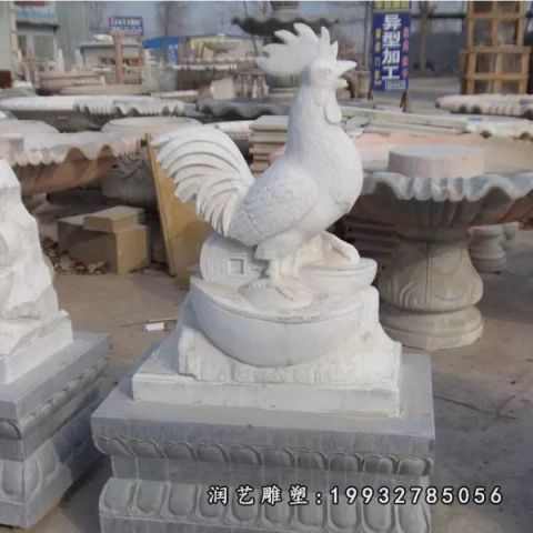小区大理石鸡雕塑