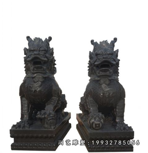 小区动物麒麟石雕
