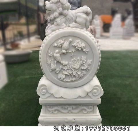 广场大理石抱鼓石雕塑