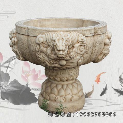 城市大理石鱼缸雕塑