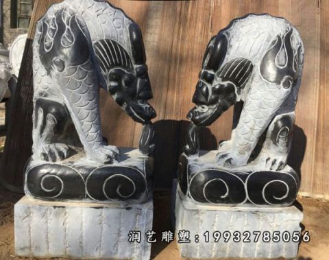 寺庙大理石吸水兽雕塑