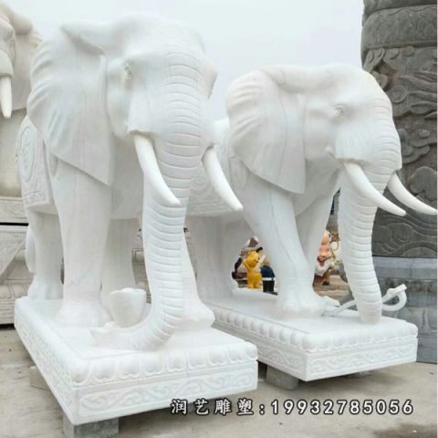 校园大理石大象雕塑