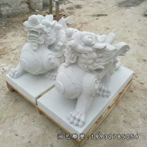 小区大理石动物貔貅雕塑