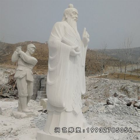 小区大理石老子人物雕塑