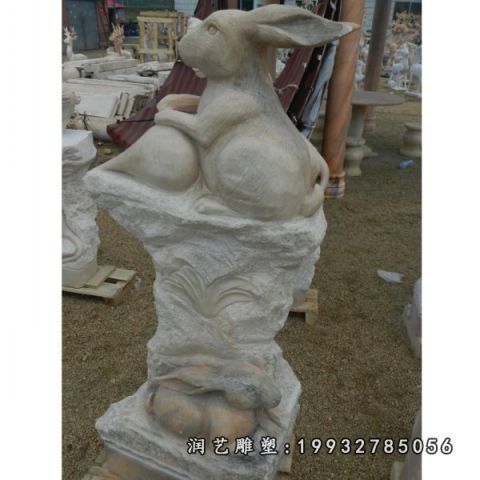 户外大理石兔子雕塑
