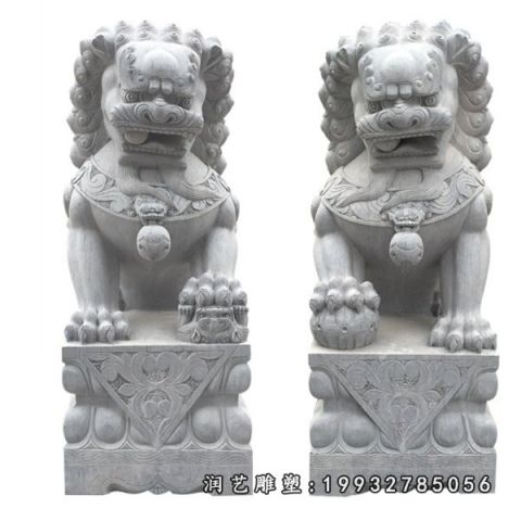 景区大理石狮子雕塑