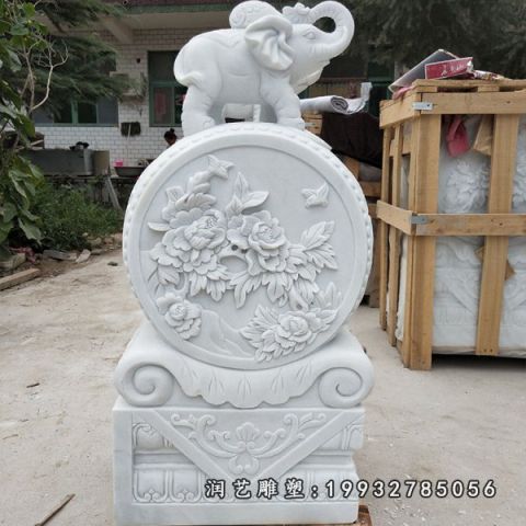 户外大理石门墩景观雕塑
