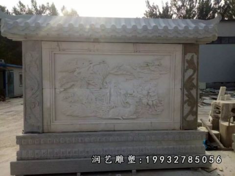 大理石街道影壁雕塑