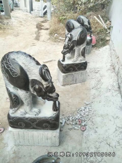 街道大理石吸水兽动物雕塑