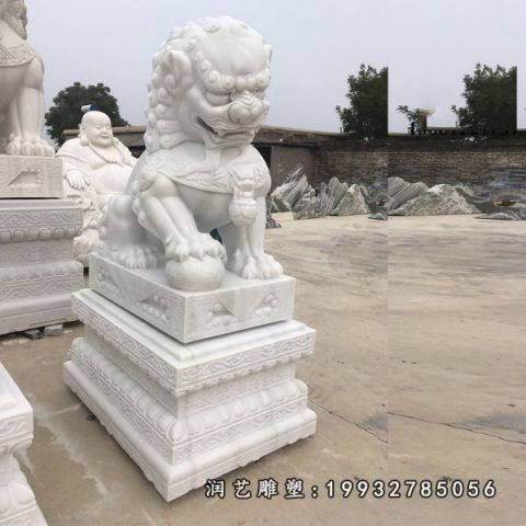 企业大理石动物狮子雕塑