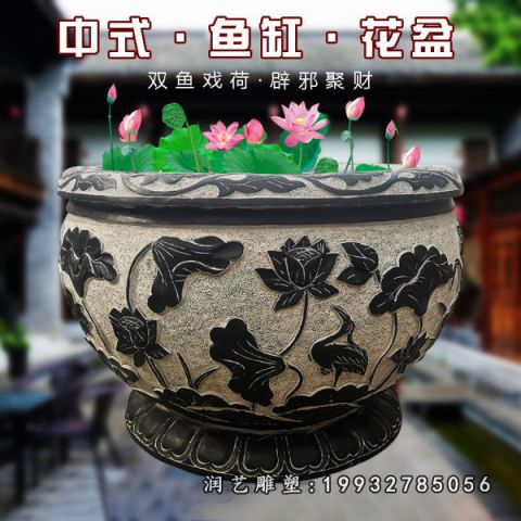 街道大理石鱼缸雕塑