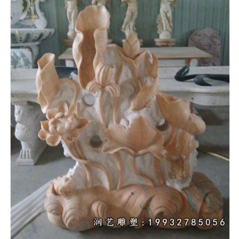 城市晚霞红流水盆景观雕塑